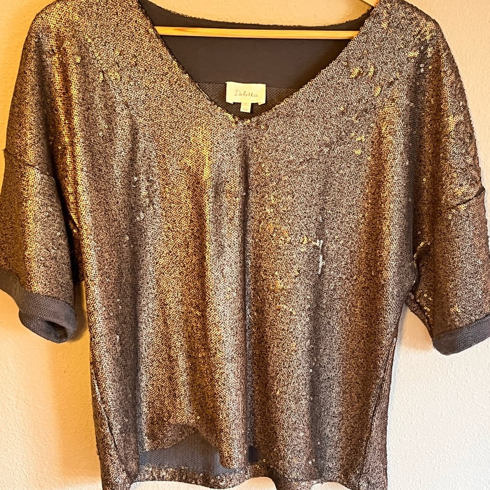 ANTHRO Deletta sequin blouse